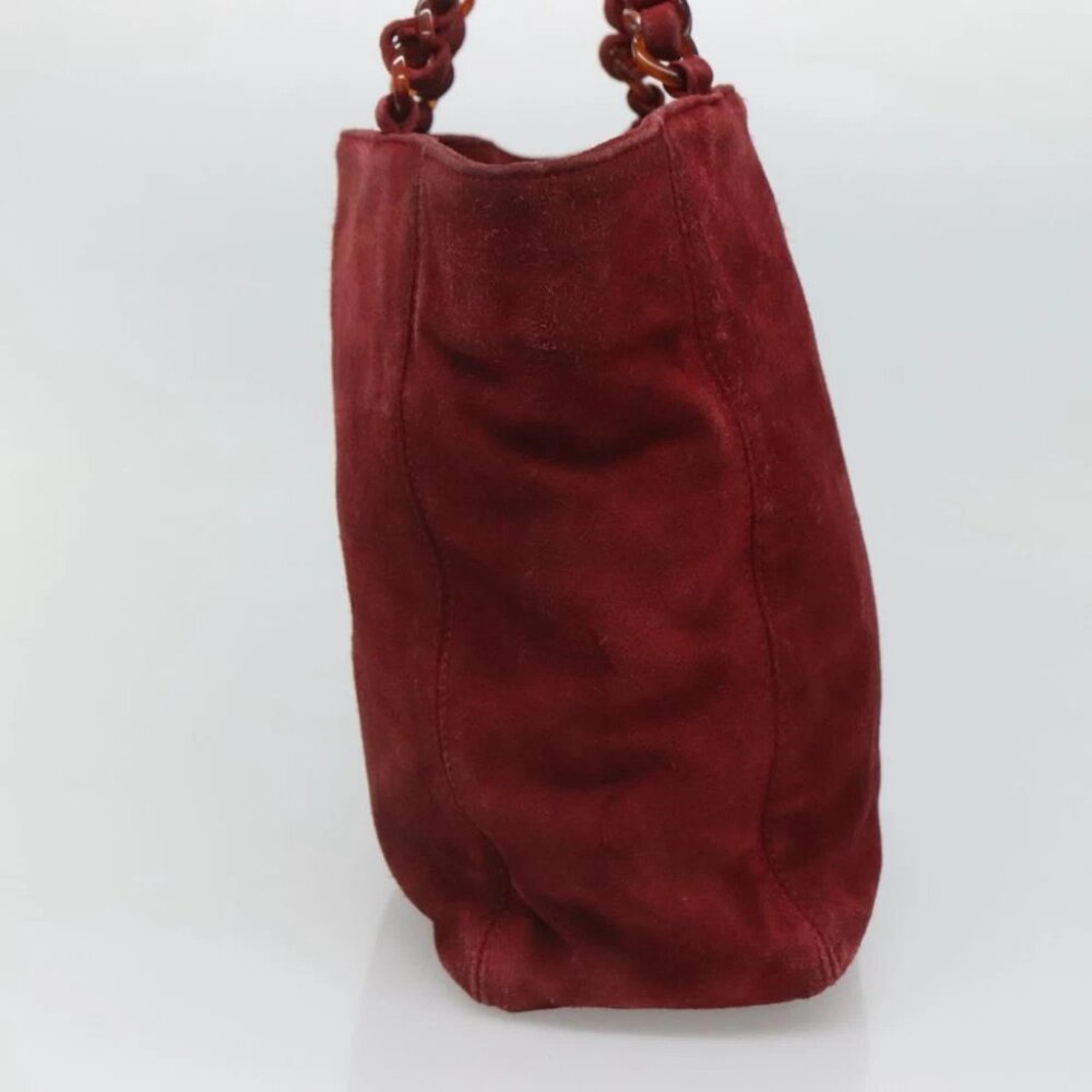 CHANEL Hand Bag Suede Red CC - Picture 4 of 15